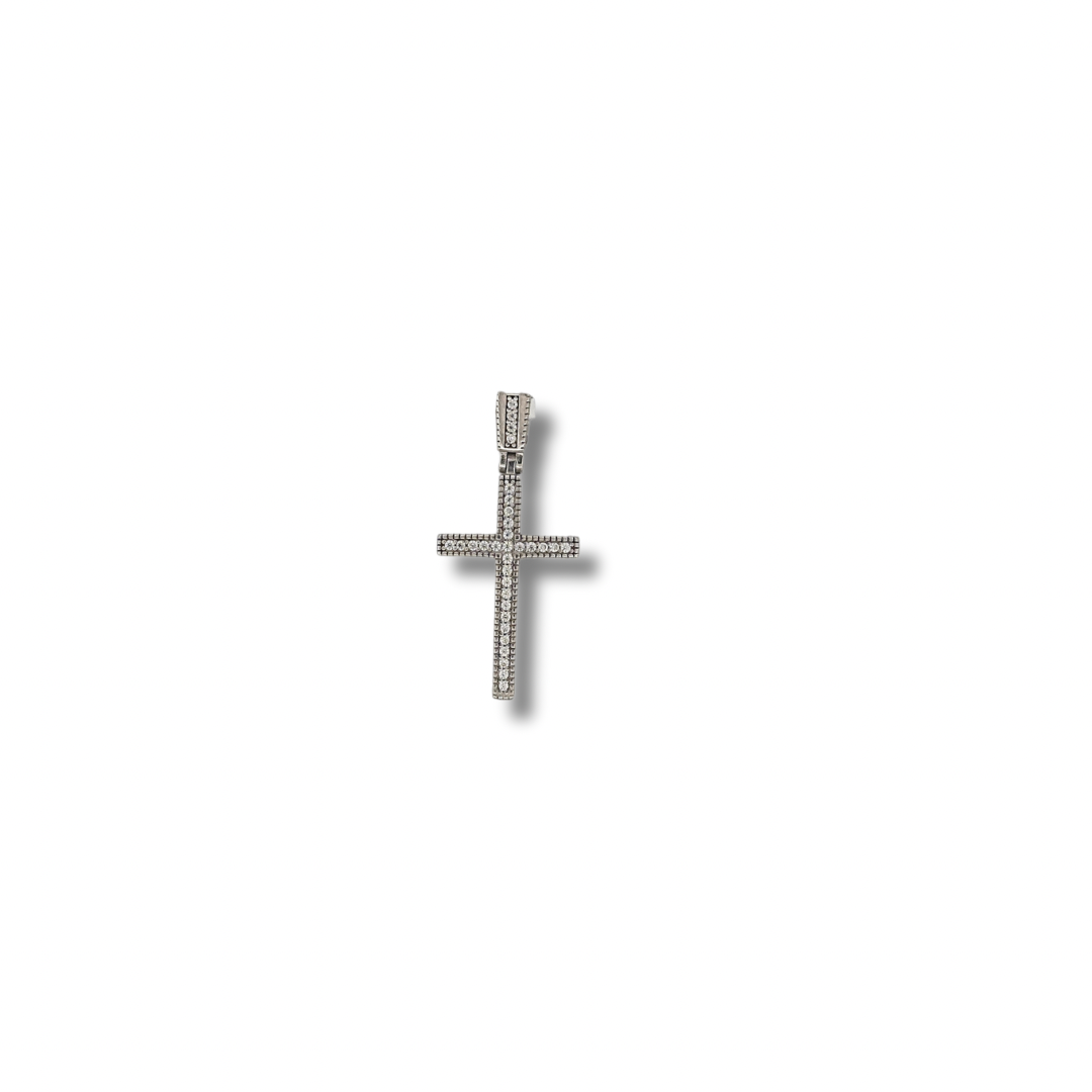 Sterling Silver Cz Cross Pendant