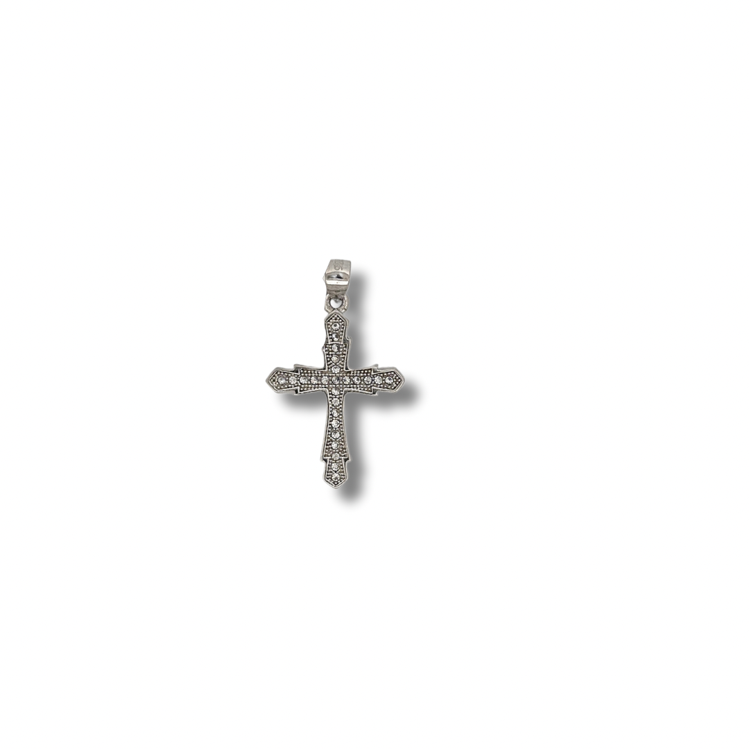 Sterling Silver Cz Cross Pendant