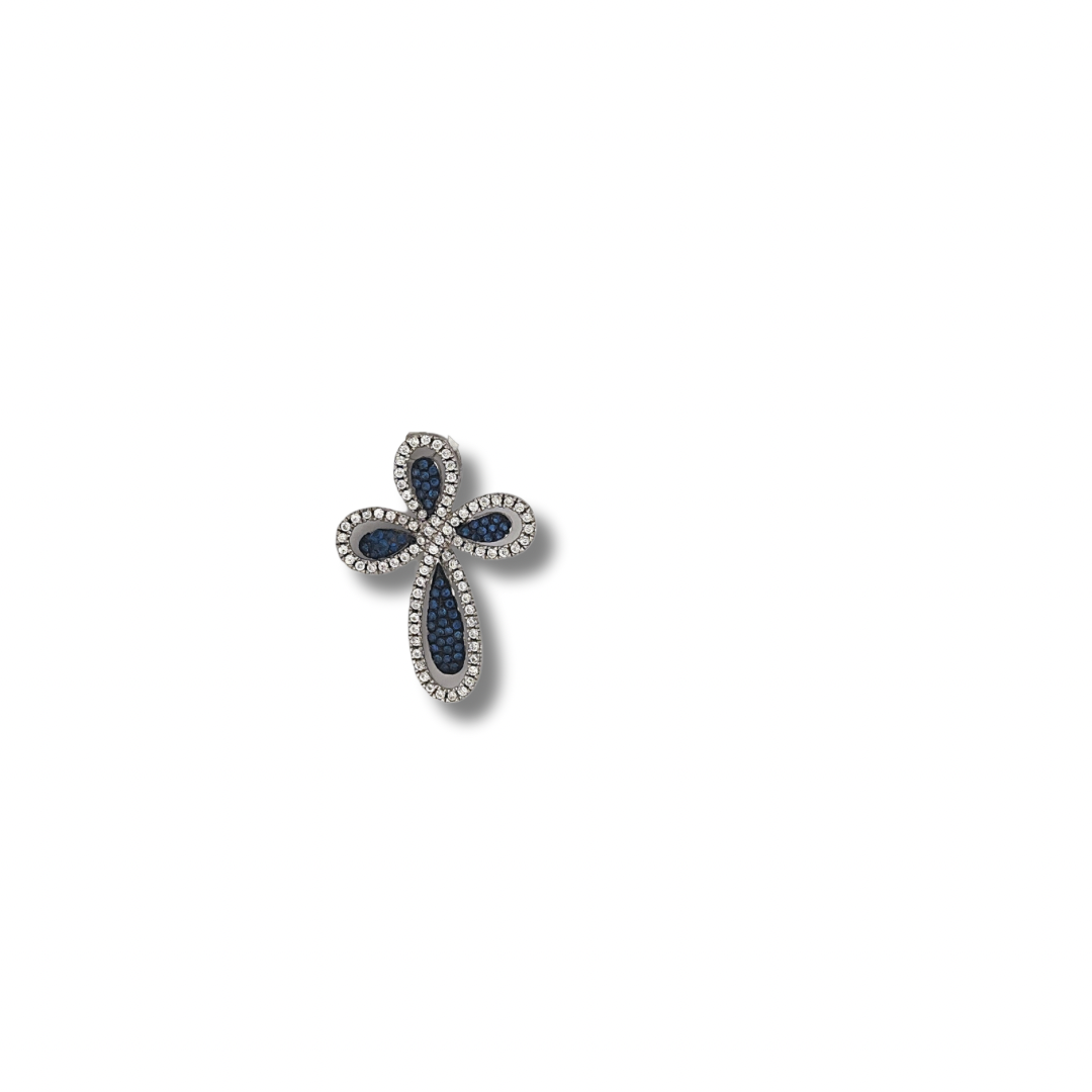 Sterling Silver Cz Cross Pendant