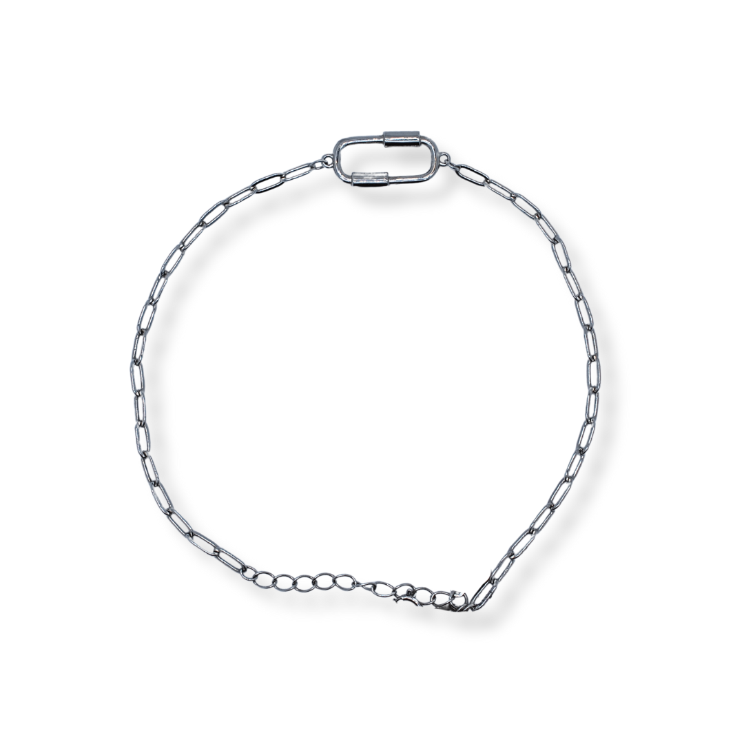 Silver paperclip bracelet