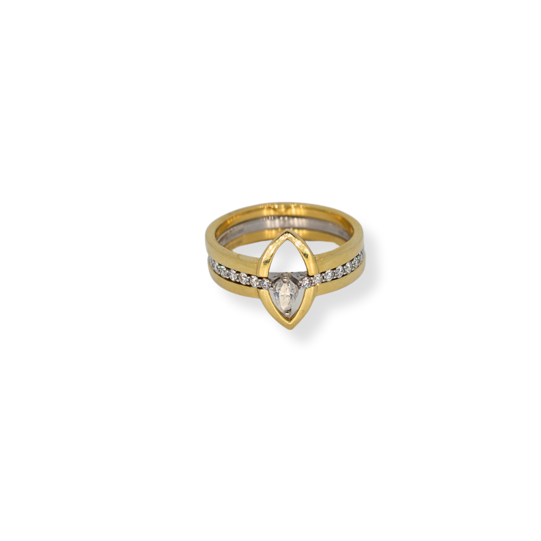 18ct 2/tone diamond ring