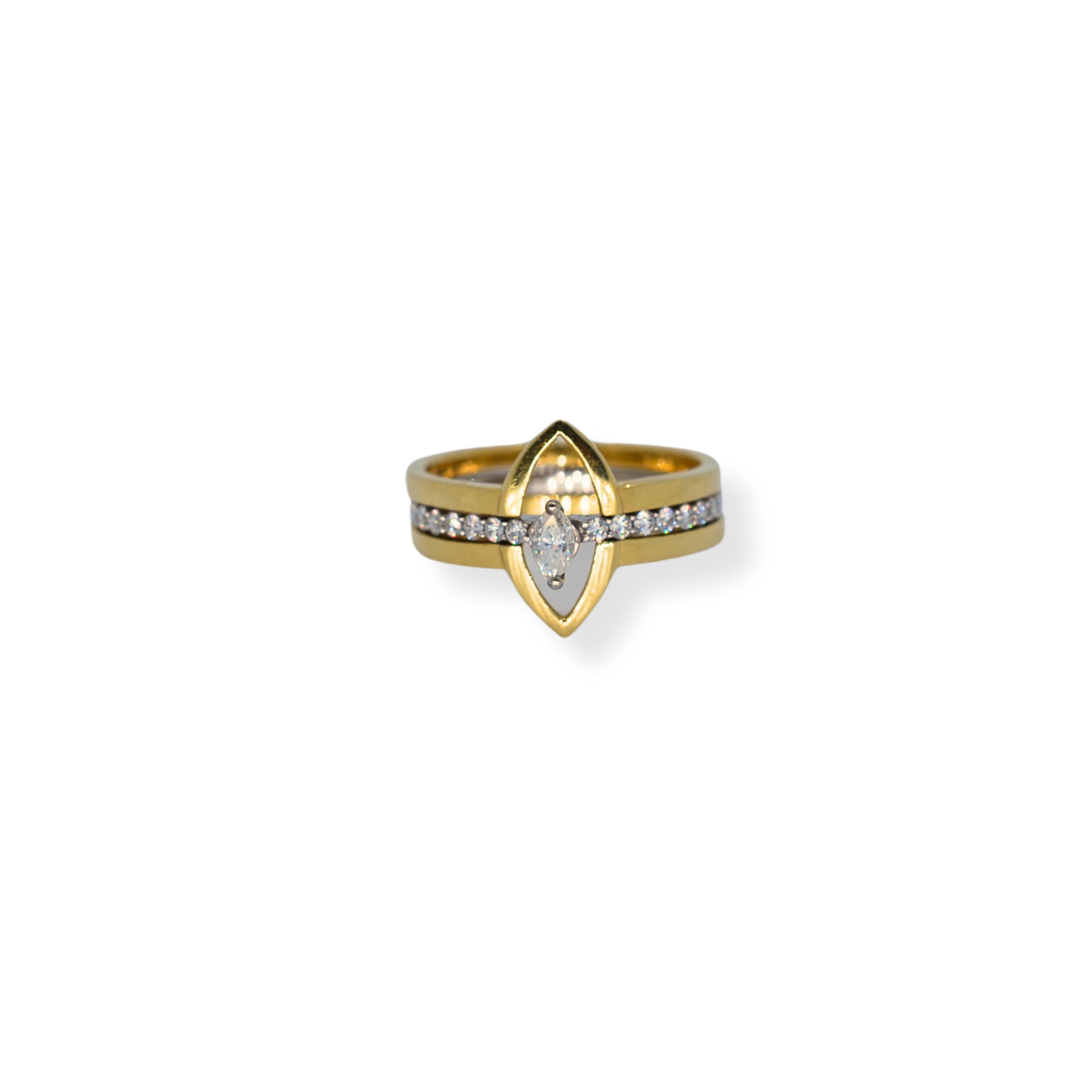 18ct 2/tone diamond ring