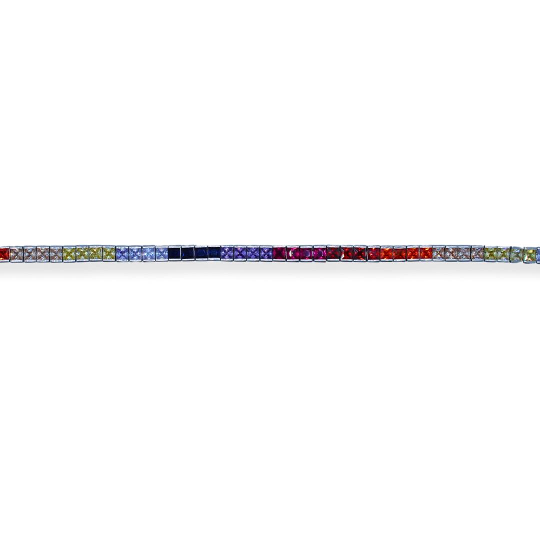 Silver multi coloured bracelet