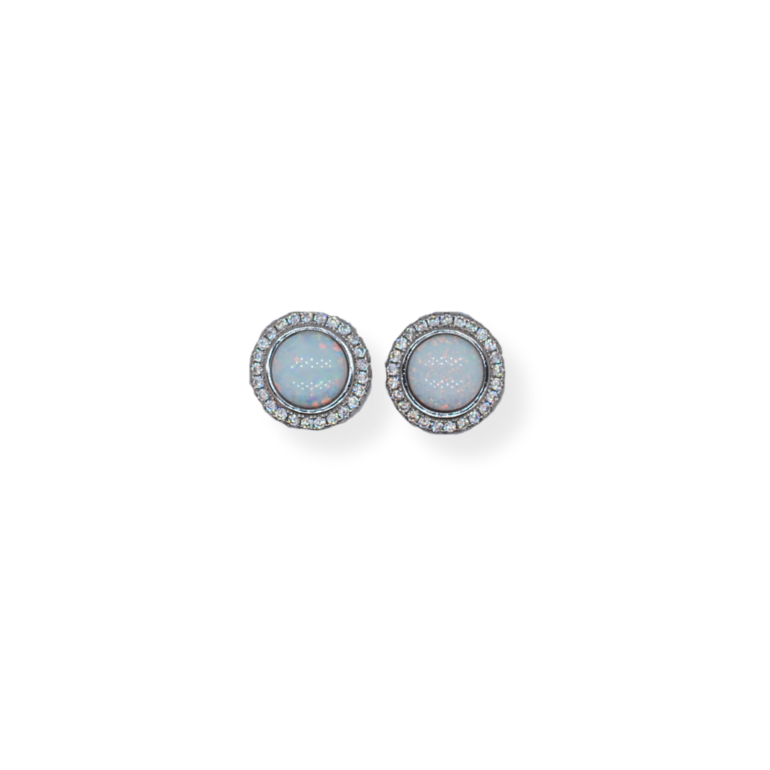 Silver cz opal set