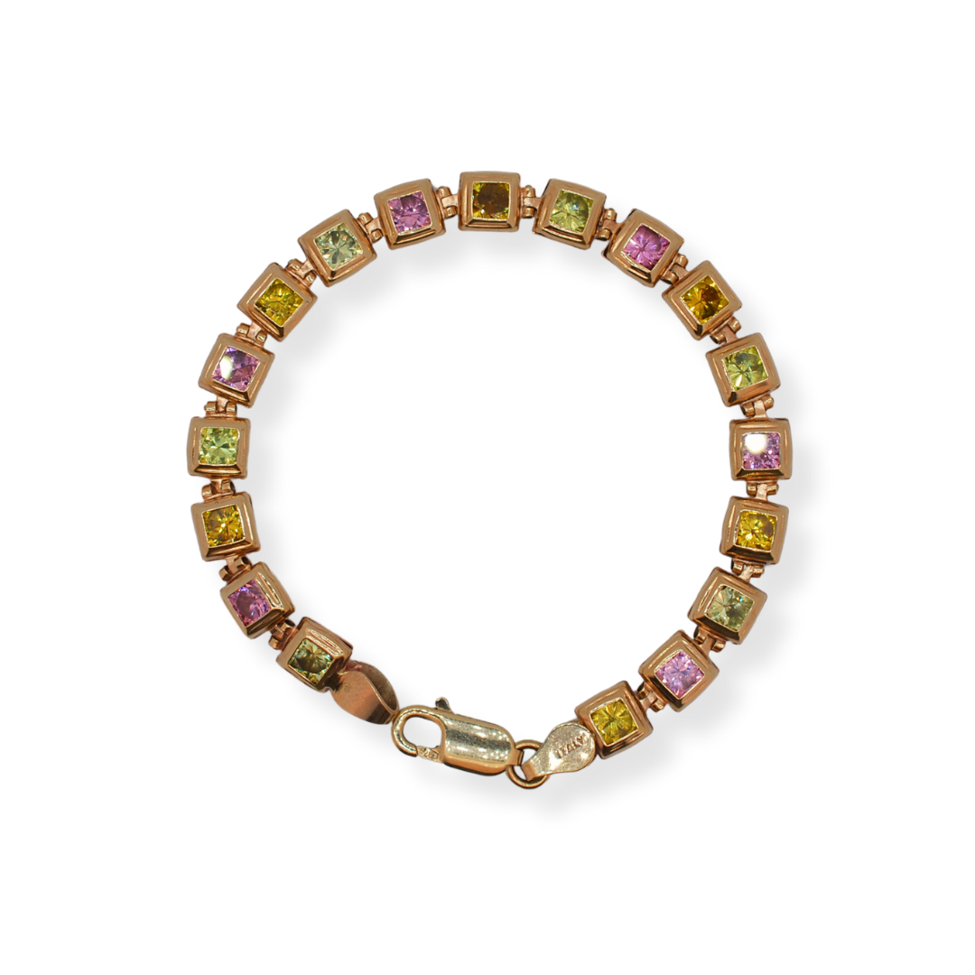 9ct gold multi coloured bracelet