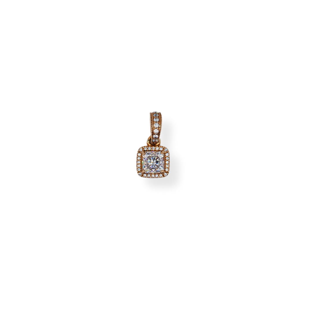 14ct gold cz pendant