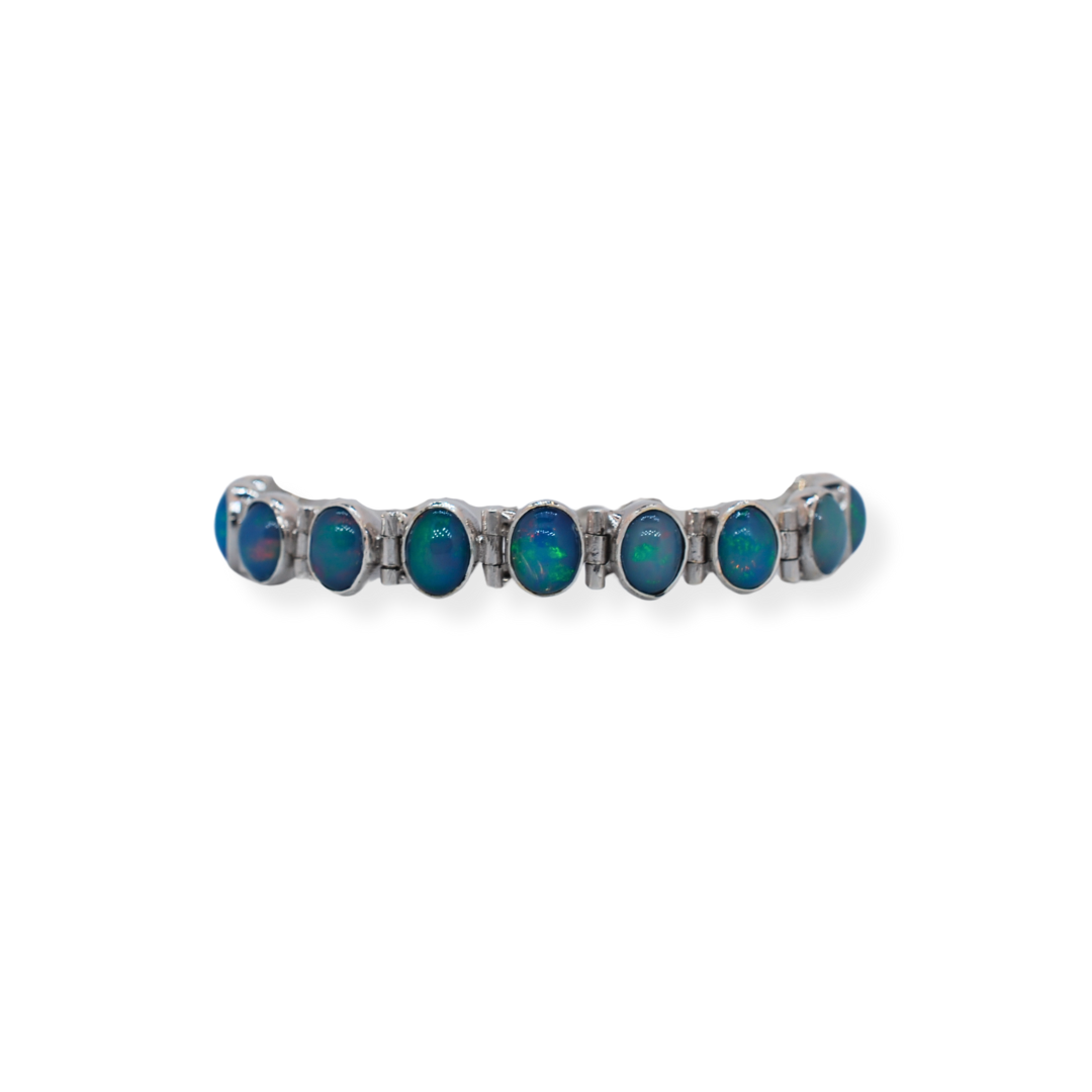 Silver opal bracelet