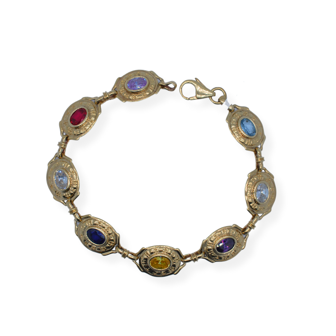 9ct gold multicoloured bracelet