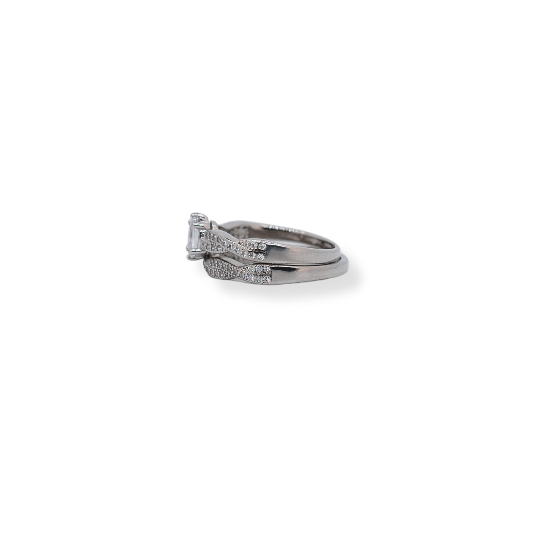 Silver cz twinset ring