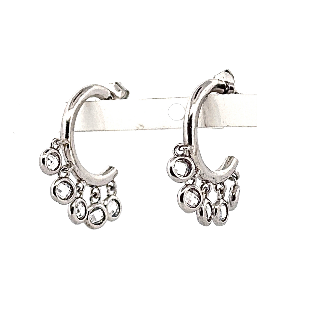 silver cz earrings