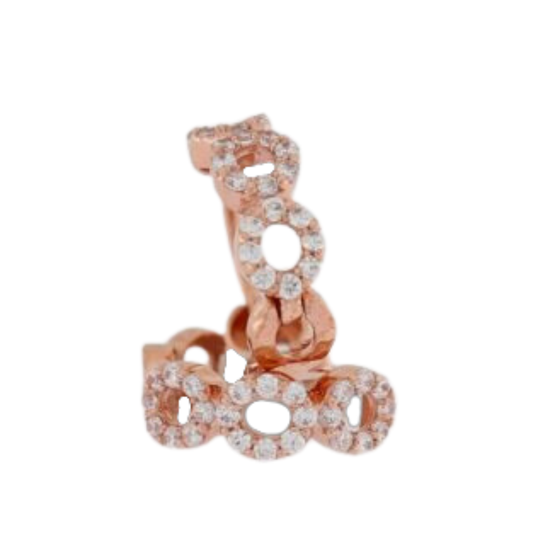 9ct Rose Gold Cz Earrings