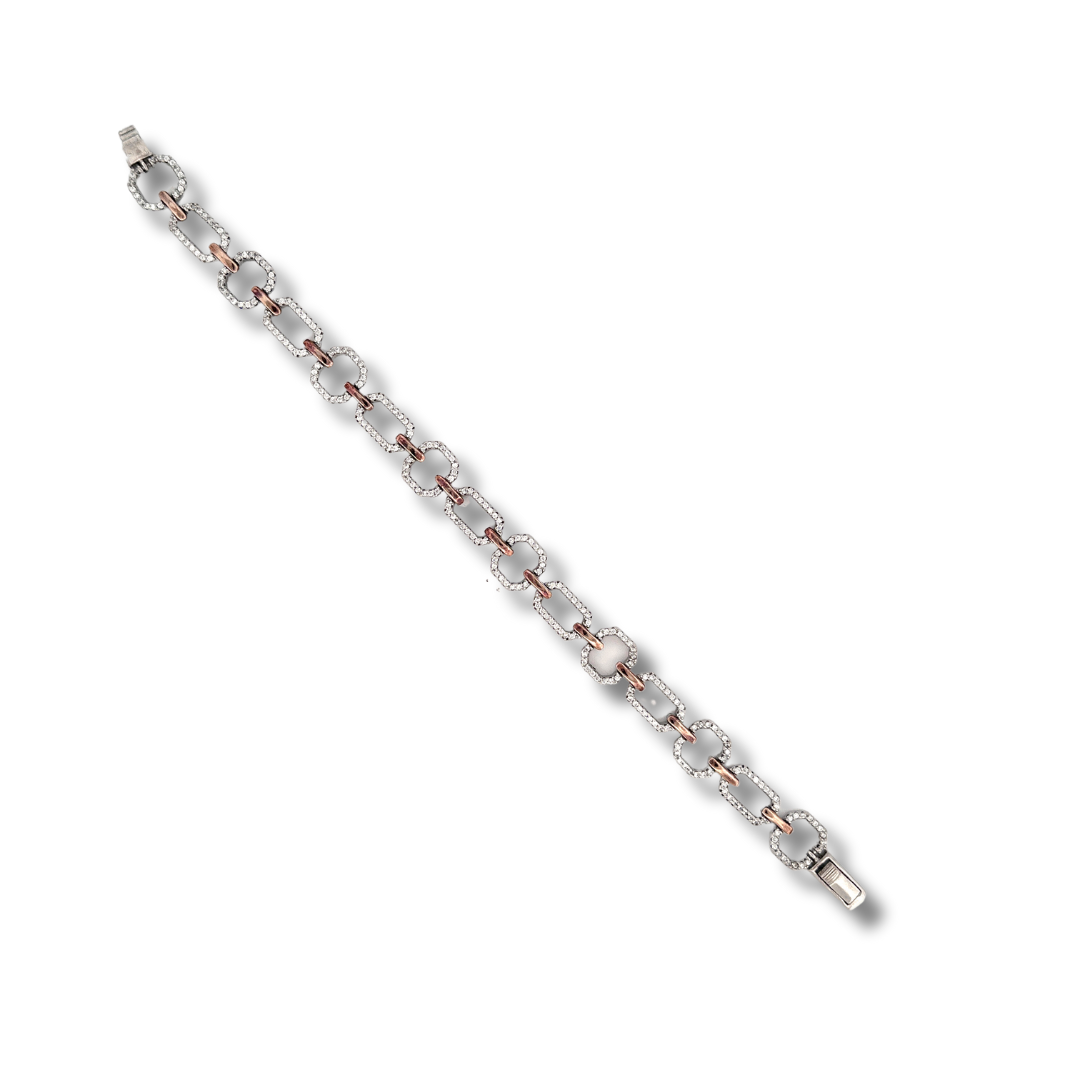 silver 2/tone cz bracelet