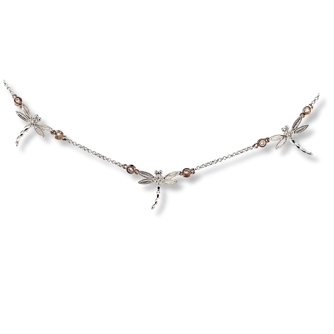 9ct 2/tone diamond necklace