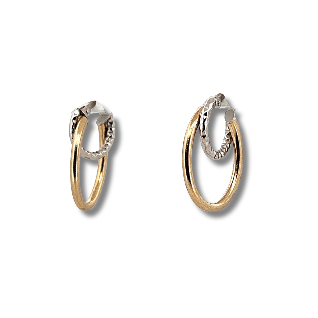 2 tone hoop earrings