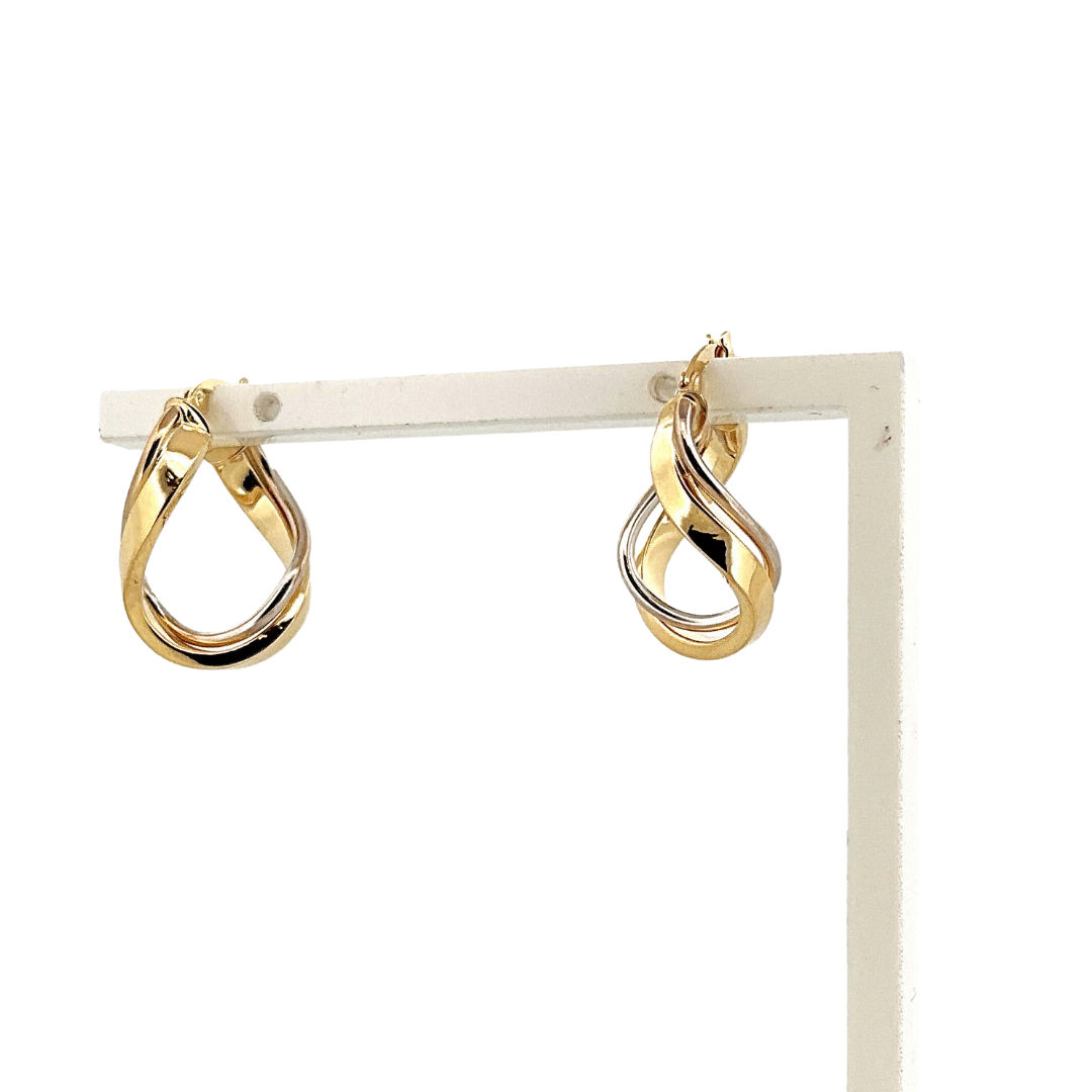 9ct 2 tone earrings