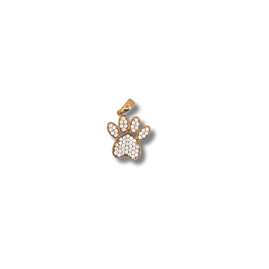 cz paw print pendant