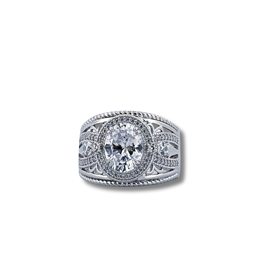 Silver cz ring