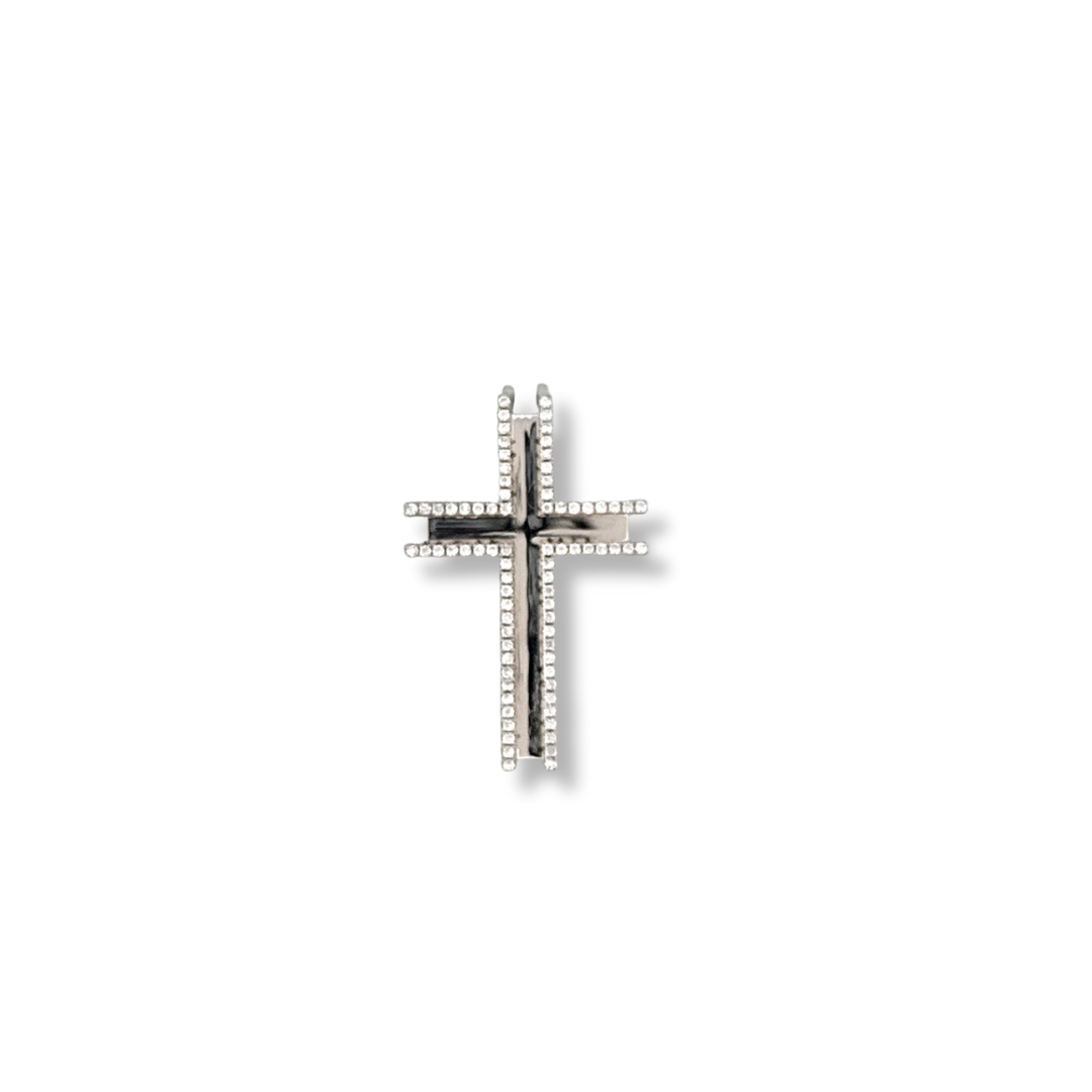 Silver cz cross pendant