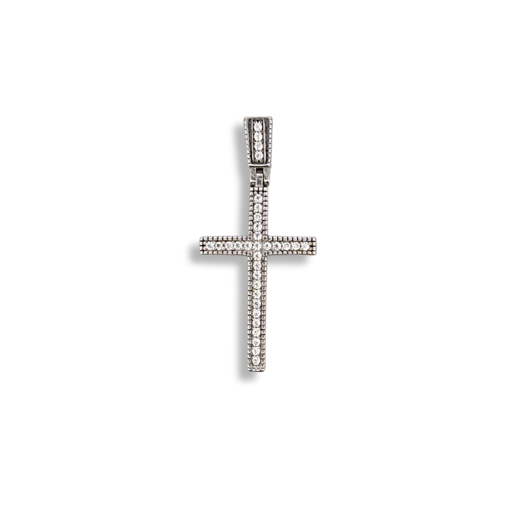 Silver cz cross pendant