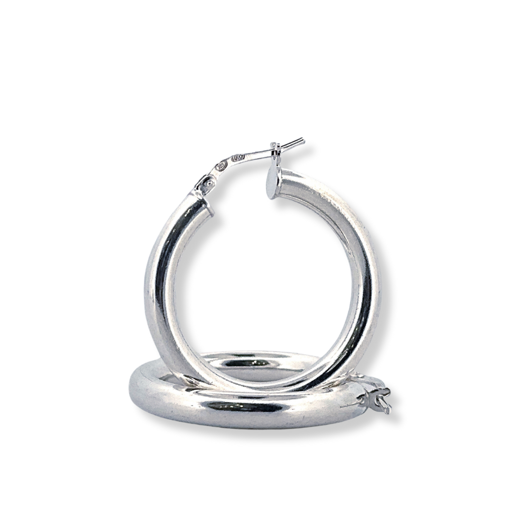 Silver hoop earrings