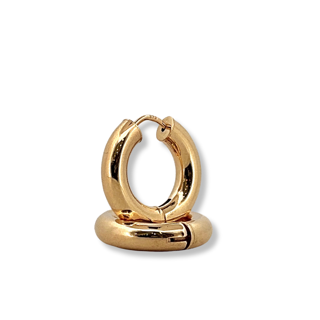 9ct yellow gold hoop earrings