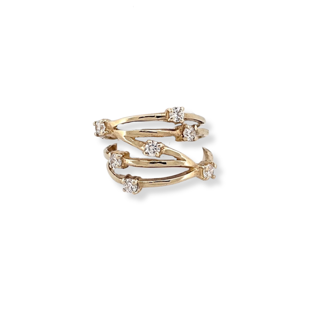 9ct Yellow Gold Cz Ring