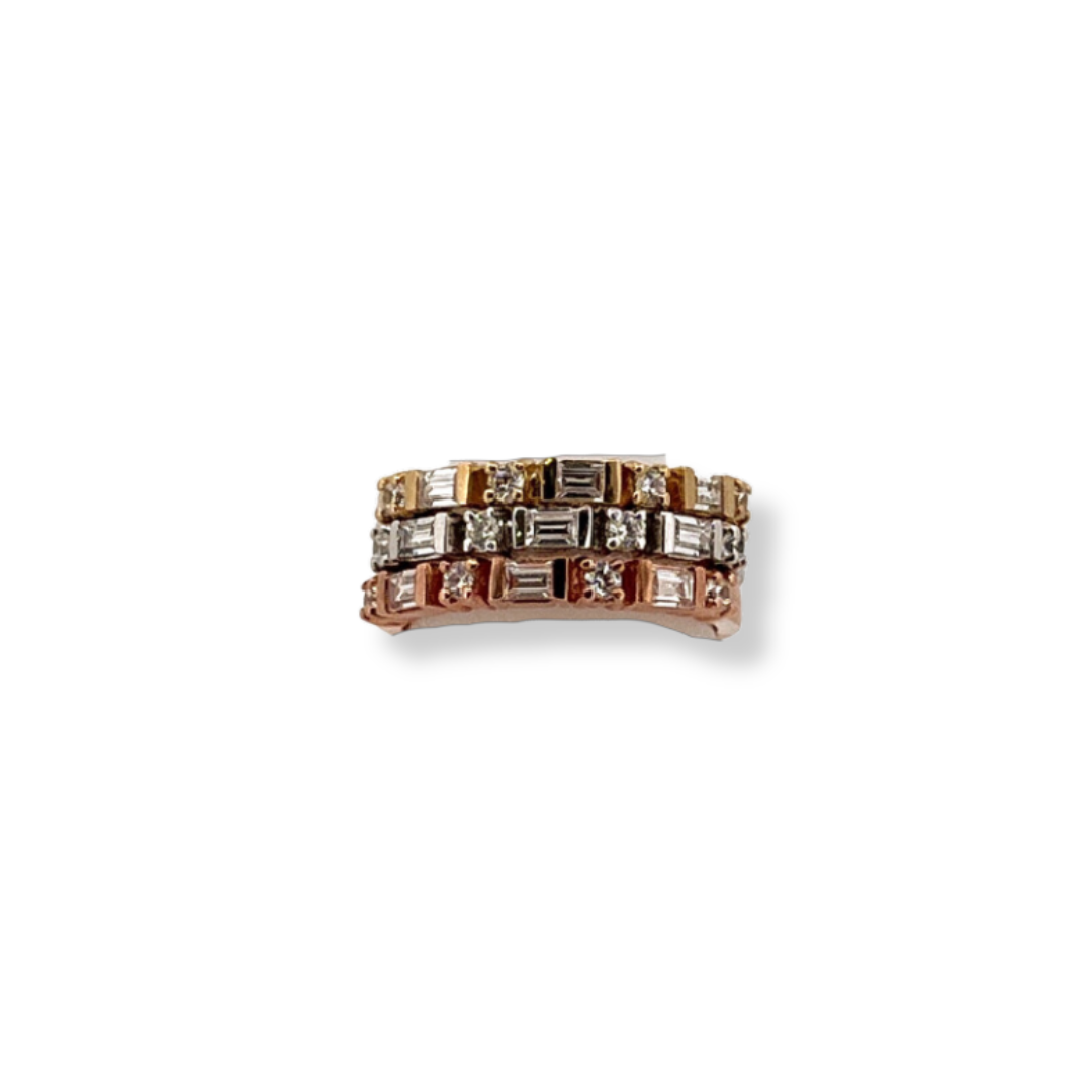 9ct 3 tone cz eternity ring