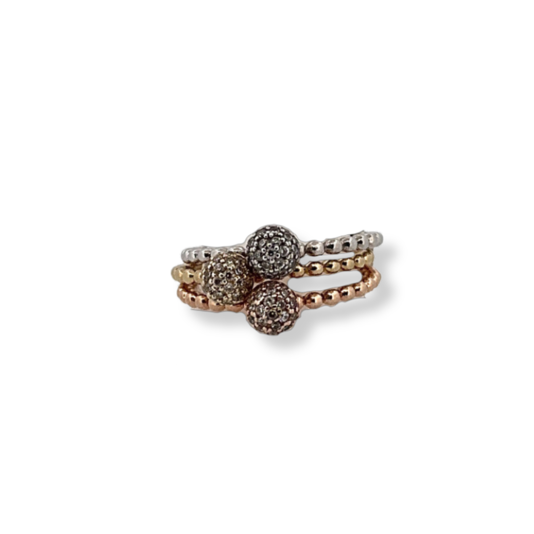 9ct 3 tone tripset ring