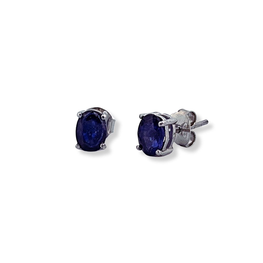 Silver sapphire earrings