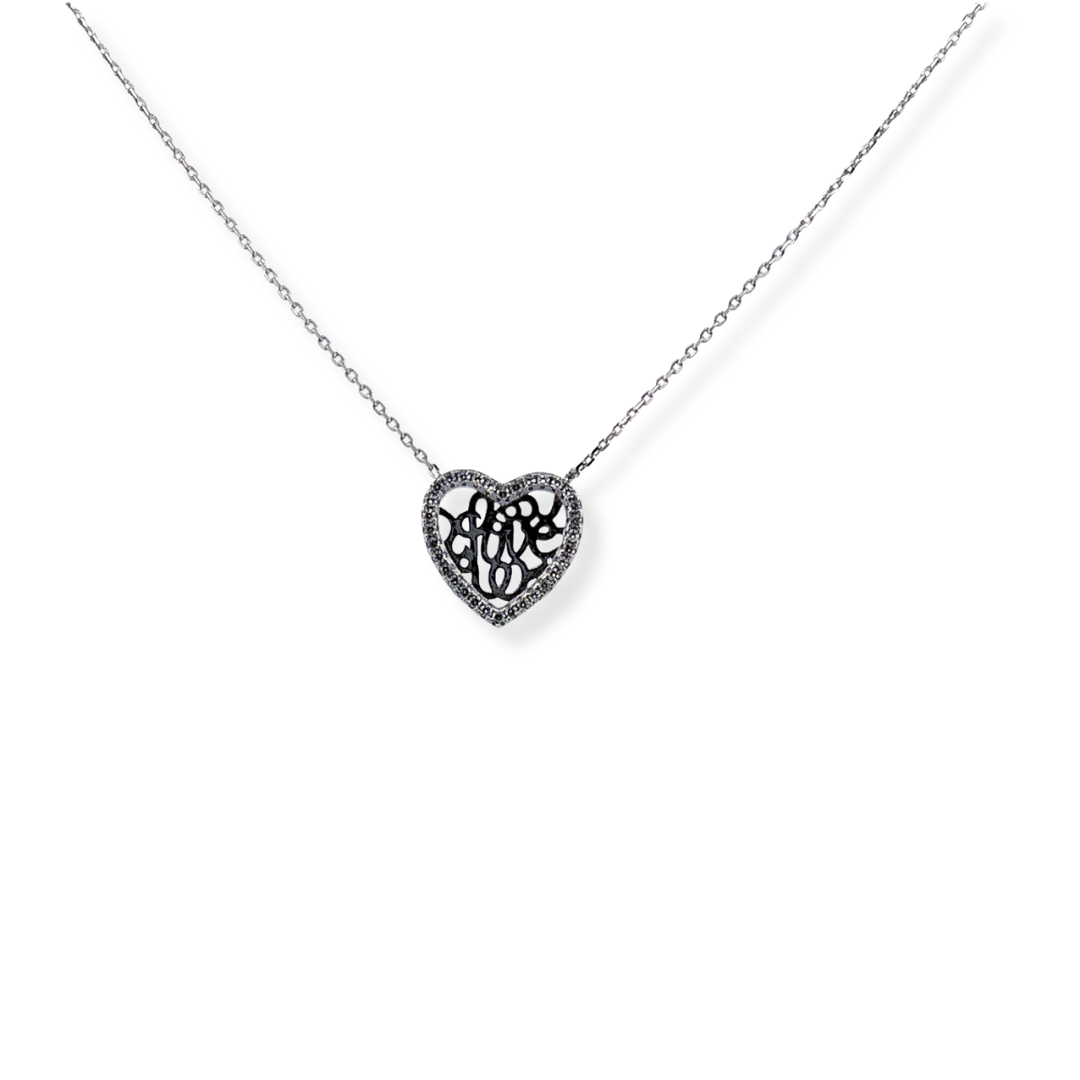 silver cz necklace