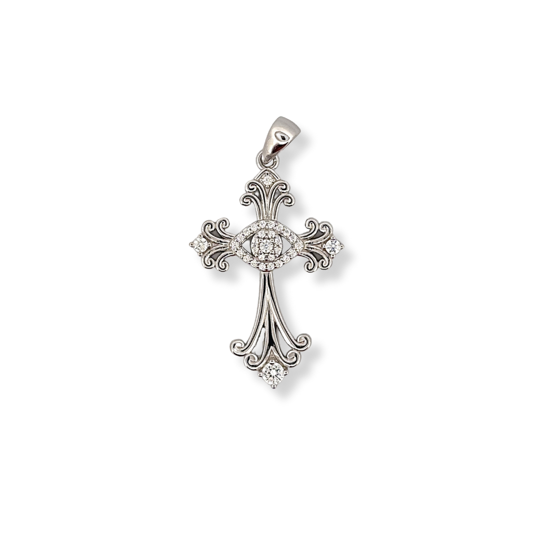 Silver cz cross