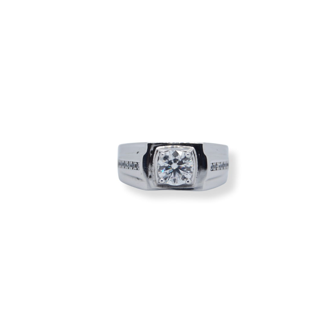 Sterling silver moissanite ring