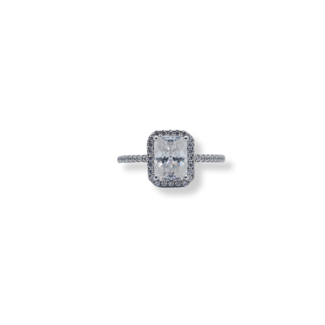 Sterling silver moissanite ring