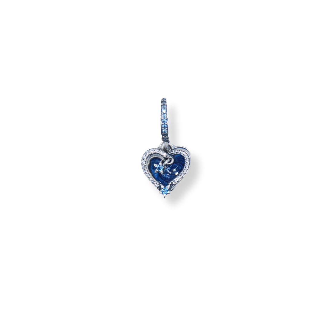 Silver cz heart charm