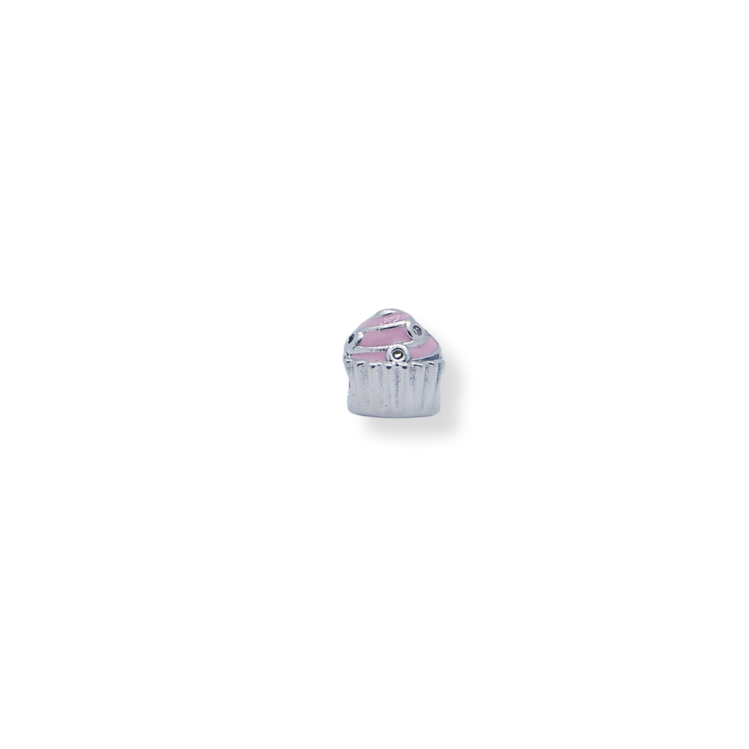 Silver cupcake charm