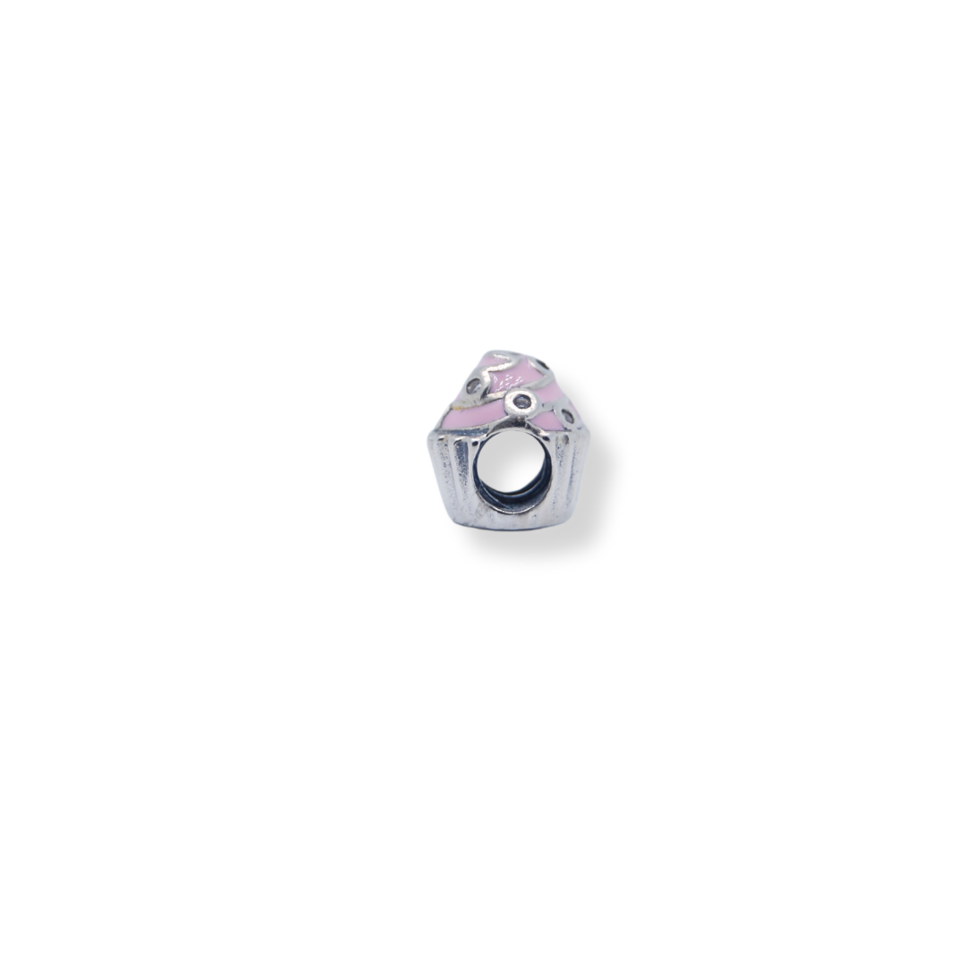 Silver cupcake charm