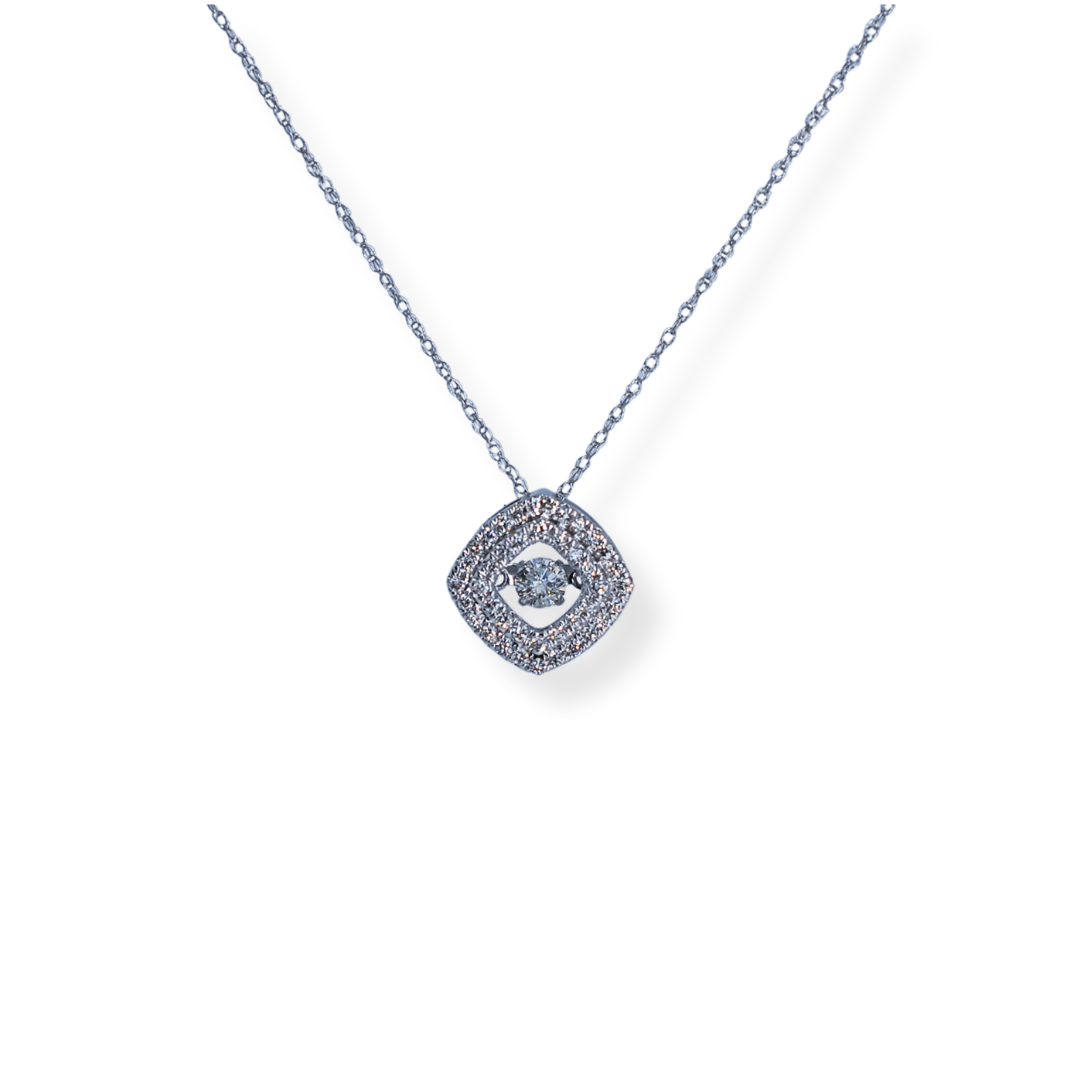 9ct white gold diamond pendant