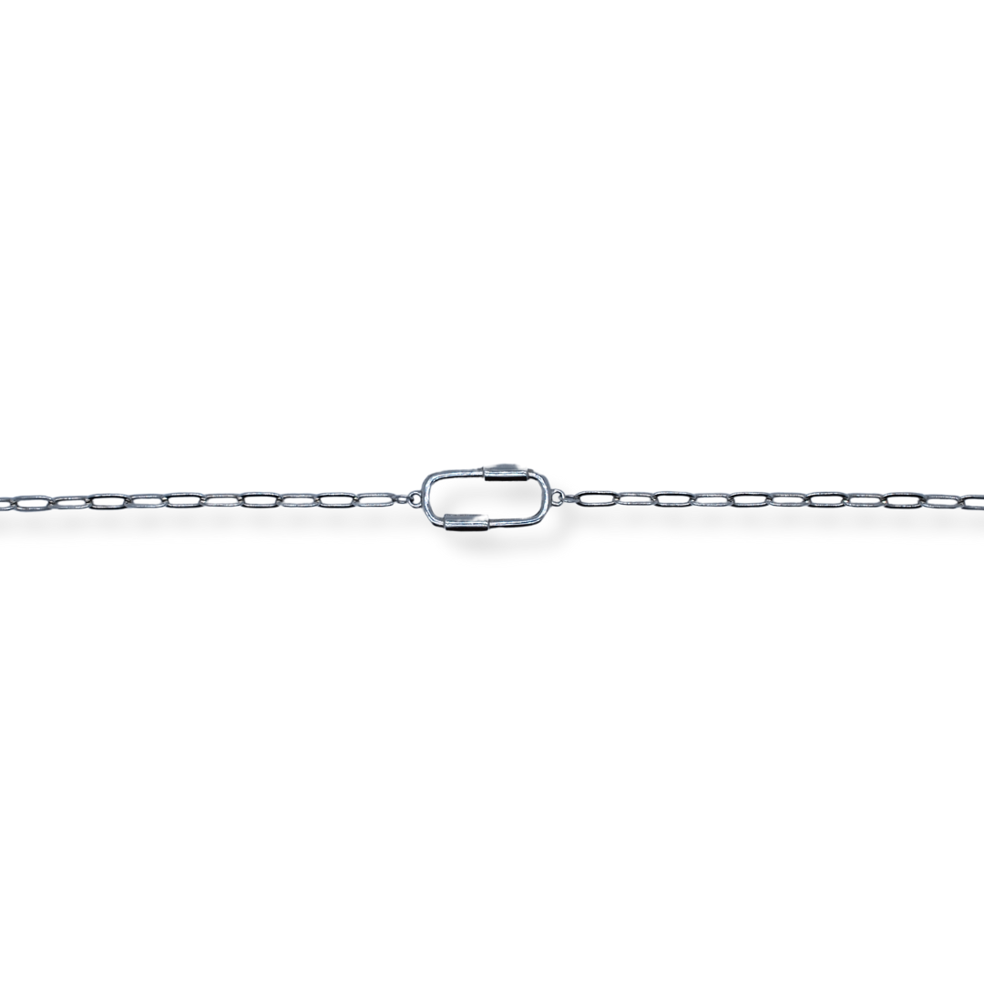 Silver paperclip bracelet