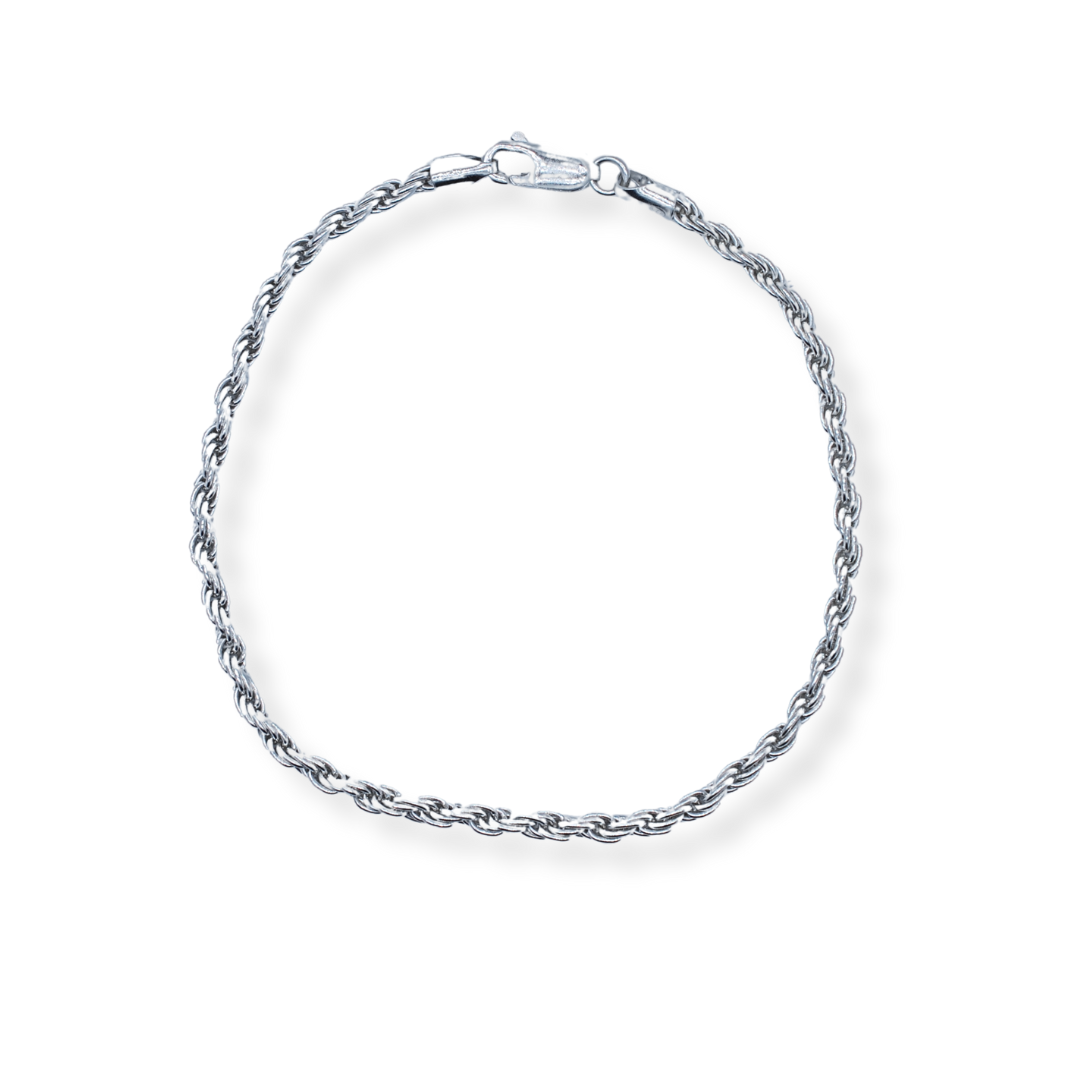 Silver rope bracelet