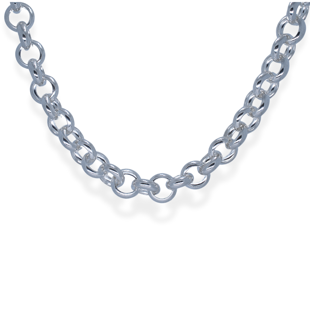 Silver thick belcher necklace