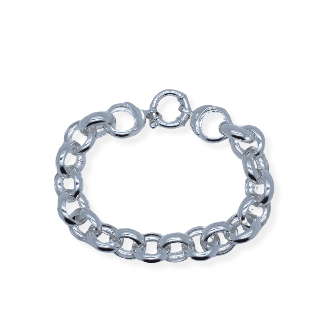 Silver thick belcher bracelet