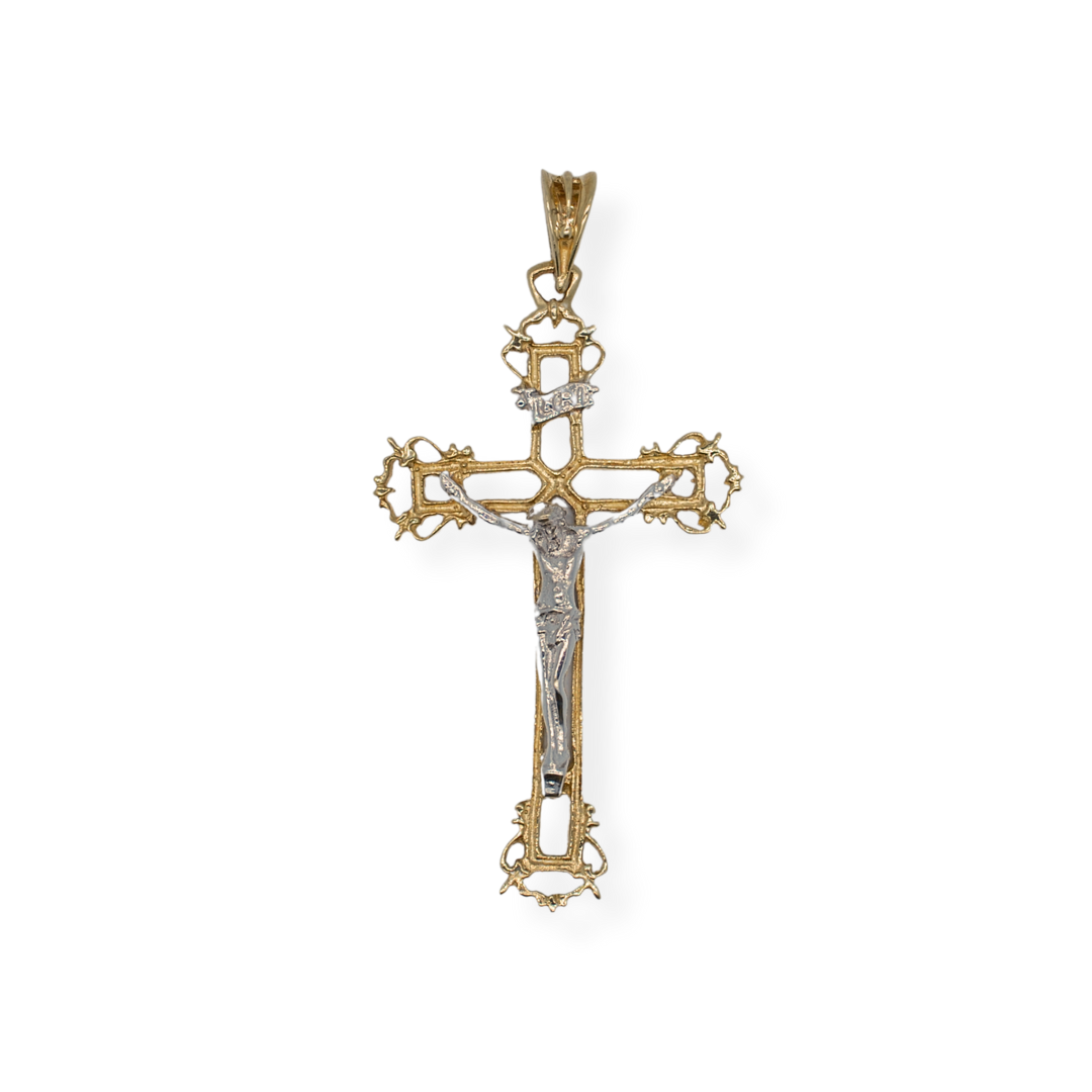 9ct 2/tone cross pendant