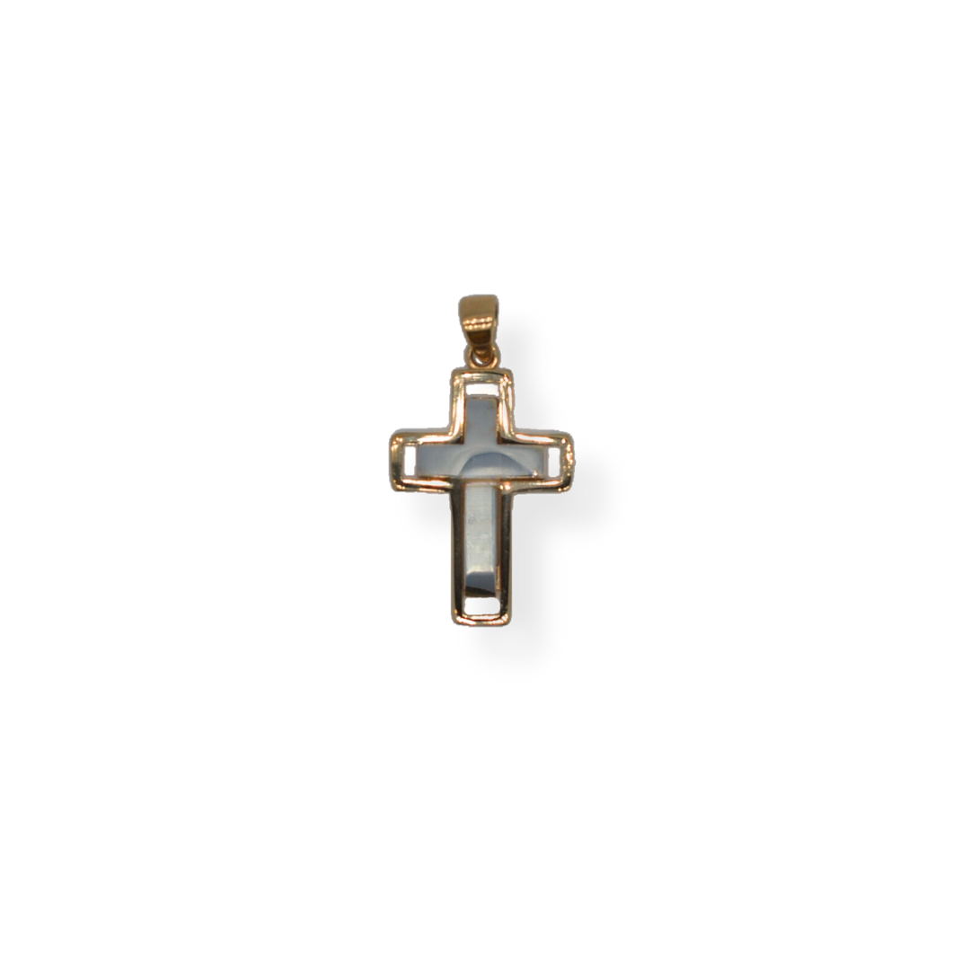 9ct 2/tone cross pendant