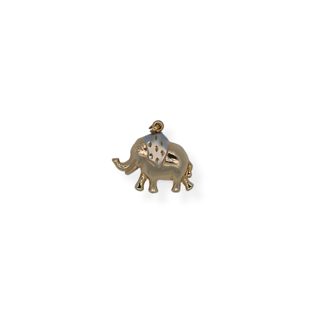 9ct gold 2/tone elephant pendant