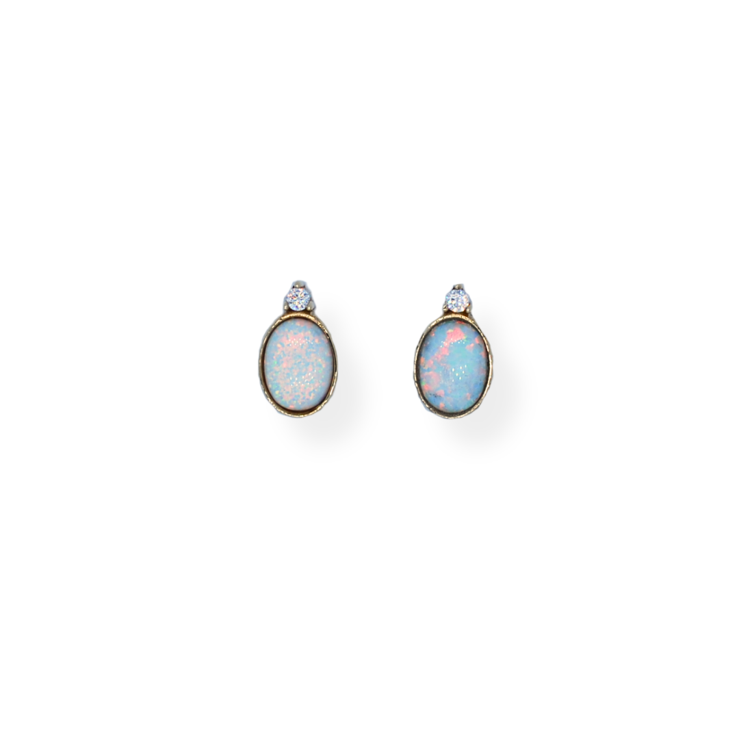 9ct gold opal earrings