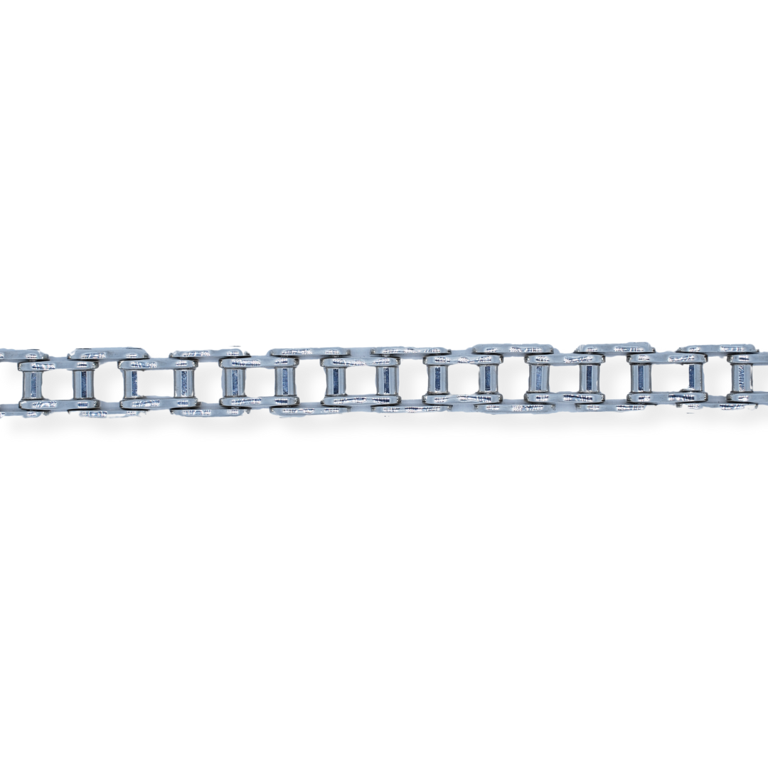 Silver motorbike chain bracelet