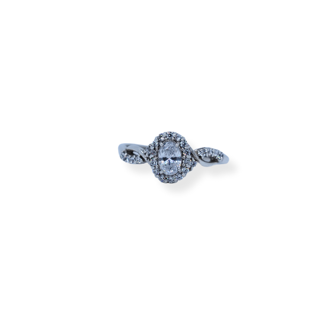 Silver cz ring