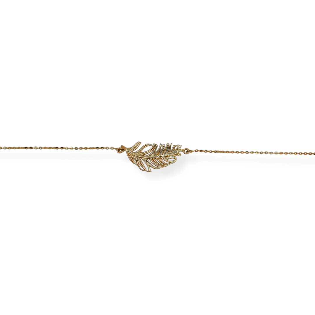 9ct gold feather bracelet