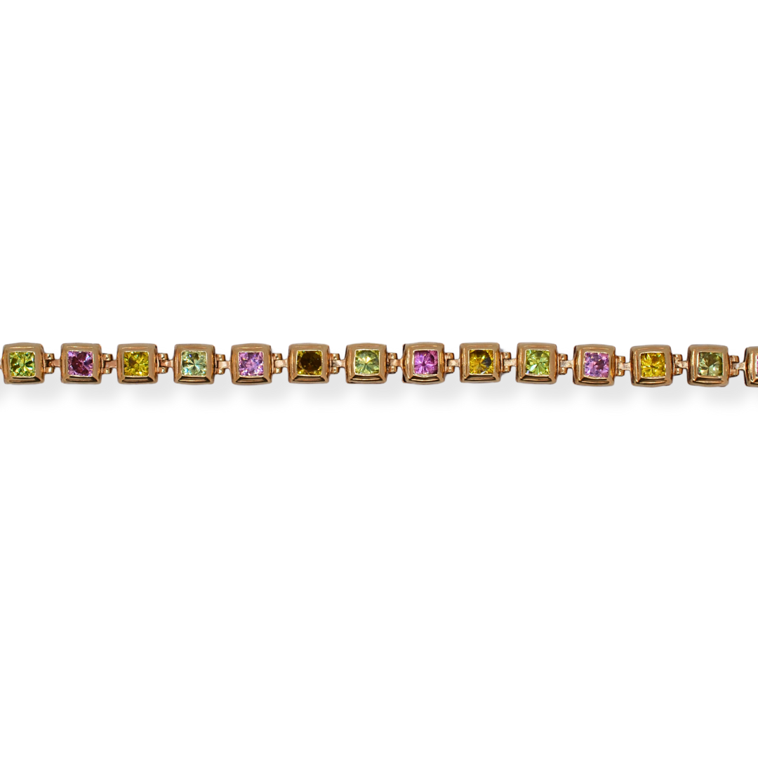 9ct gold multi coloured bracelet