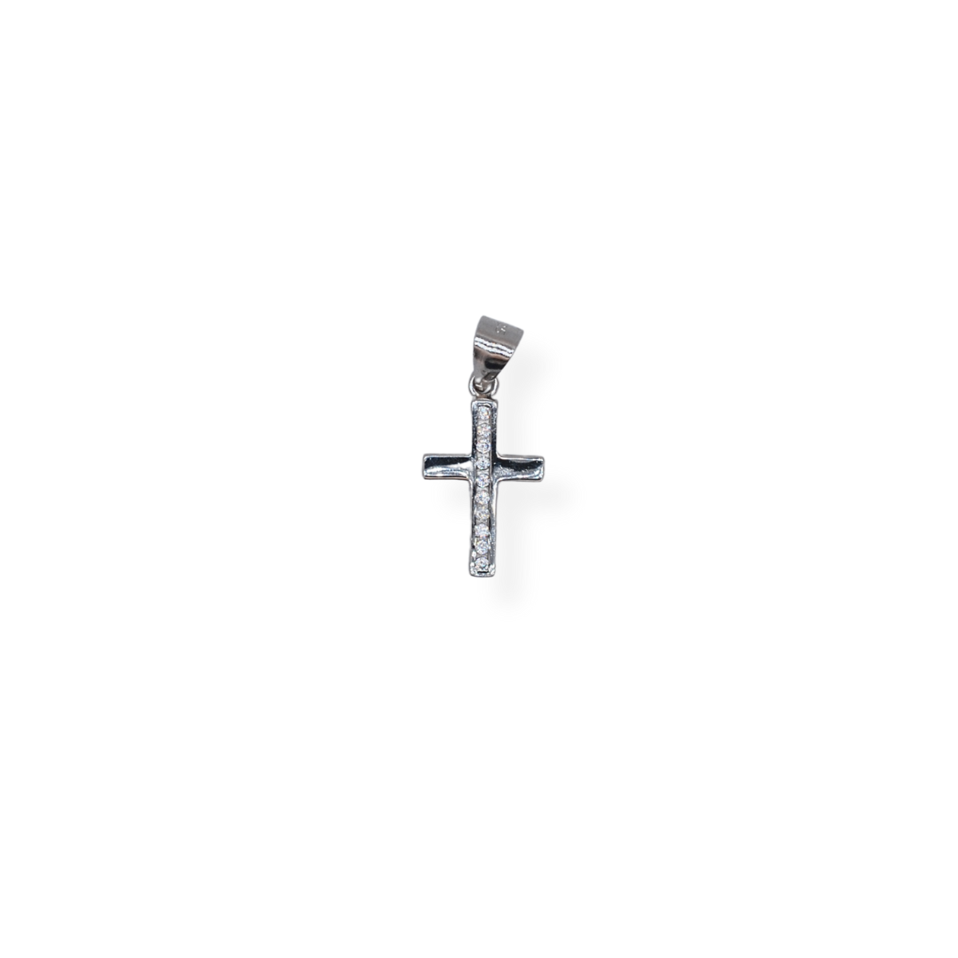 Silver cz cross pendant